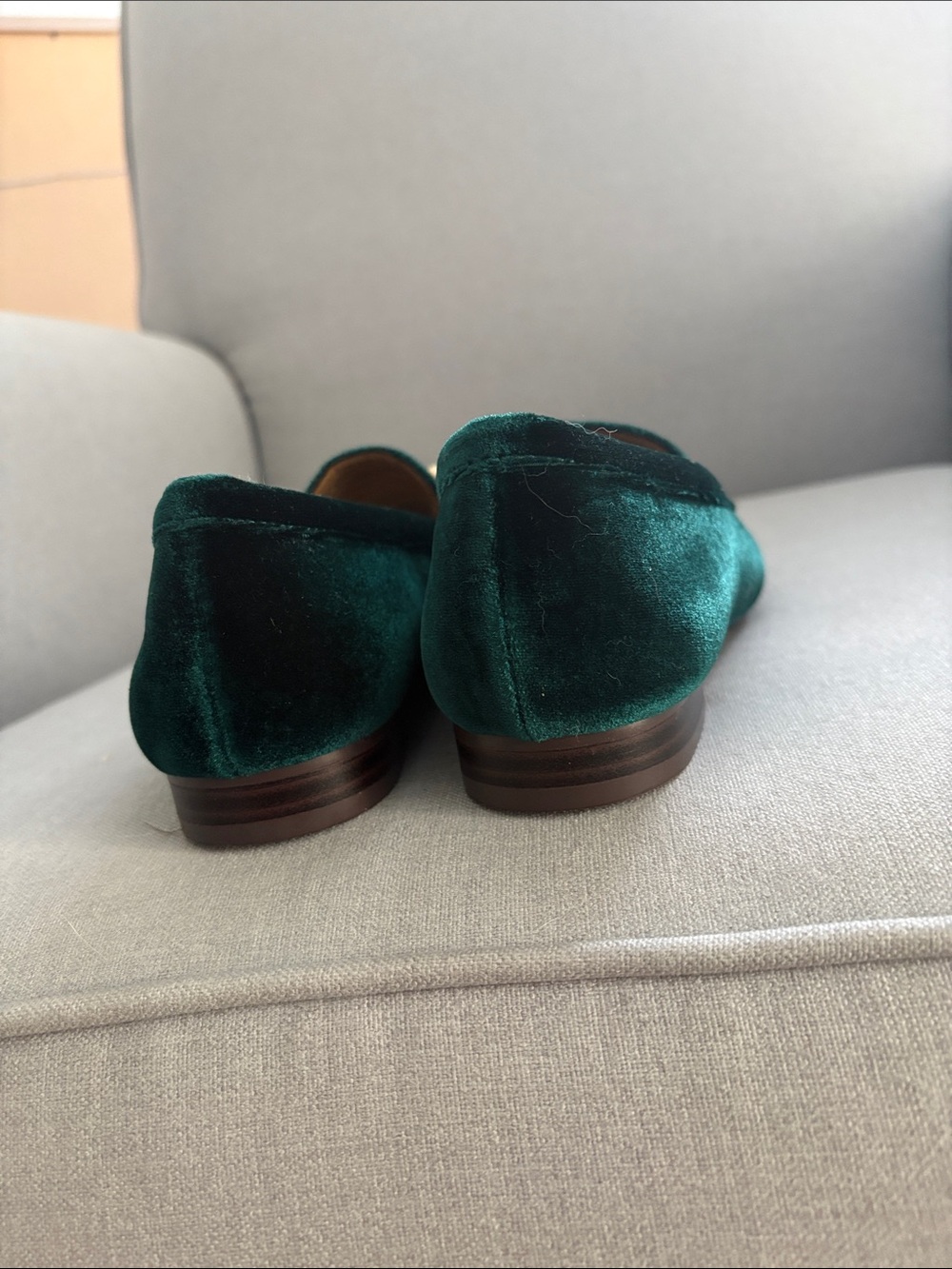 Jcrew Women’s  Velvet Loafers in Dark Green - Picture 5 of 5